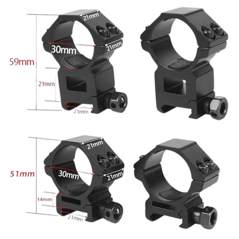 Mounting teleskop rail 22 tube 30 doble baut