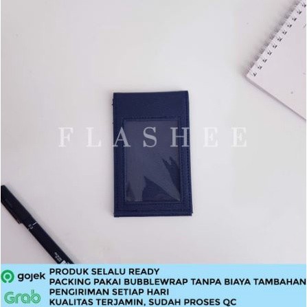 

ID Card Tag Magnet Jepit Kantong Name Tag Magnet Dua Sisi Lanyard Magnet Saku Kulit Tanpa Tali Navy