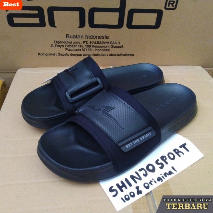 sandal wanita trend sekarang SANDAL SELOP ANDO ORIGINAL SLIDE SLOP KARET SLIP IN PRIA WANITA HITAM -