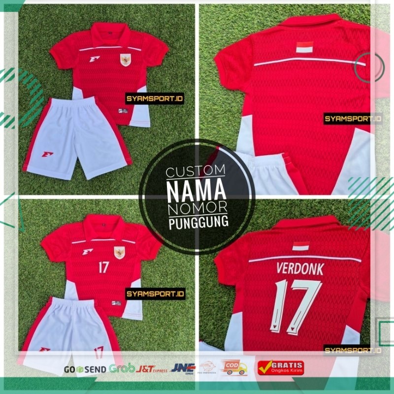 Jersey Timnas Indonesia Anak-Anak Sampai Remaja Usia 1-12 Tahun (Baju+Celana) 2025 | Jersey Timnas A