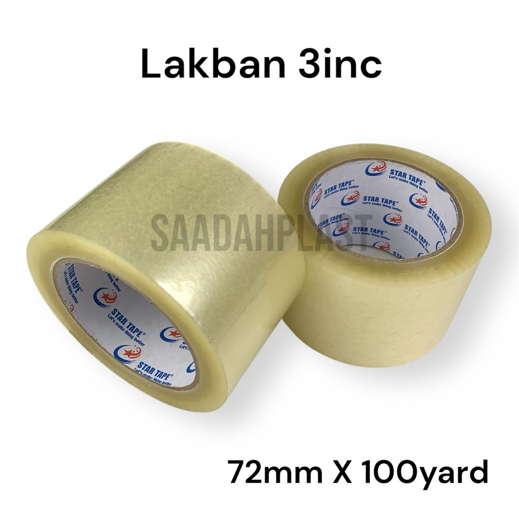 

LAKBAN BENING 3 INCH 72MM x 100YARD / 3" 72 MM 100 YARD 3INCH ISI FULL