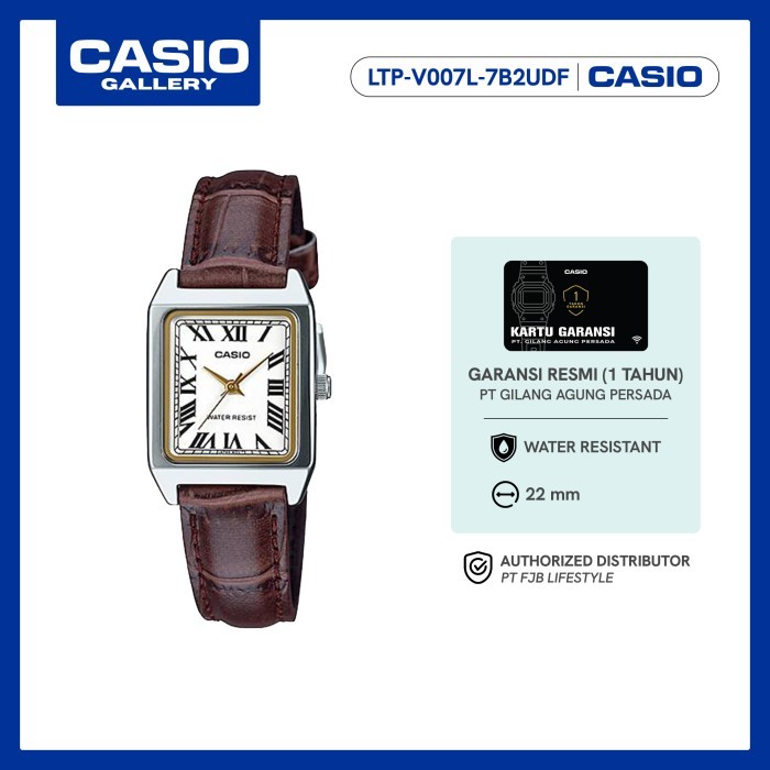 Original Casio Jam Tangan Wanita General LTP-V007L-7B2UDF Analog Water Resistan