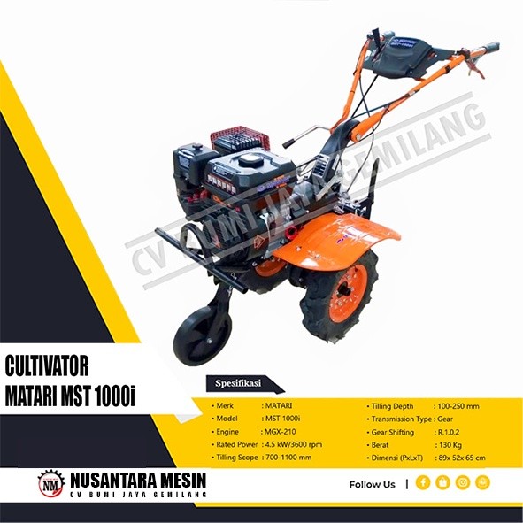 MESIN BAJAK SAWAH / CULTIVATOR TRAKTOR MINI MATARI MST 1000