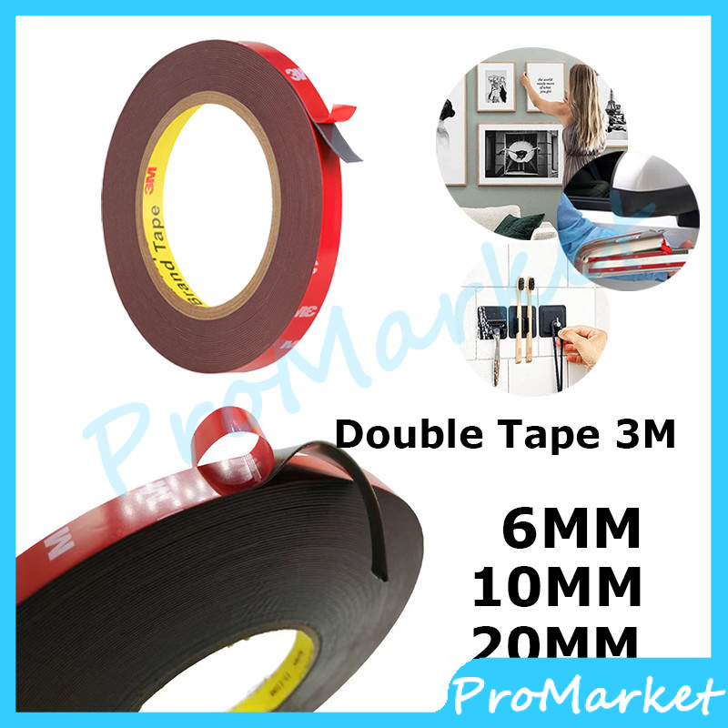 Perekat 3M Ukuran 3m x 6mm / Double Tape Lakban Selotip / Double Tape Doble Tip Bening Lem Super Kua
