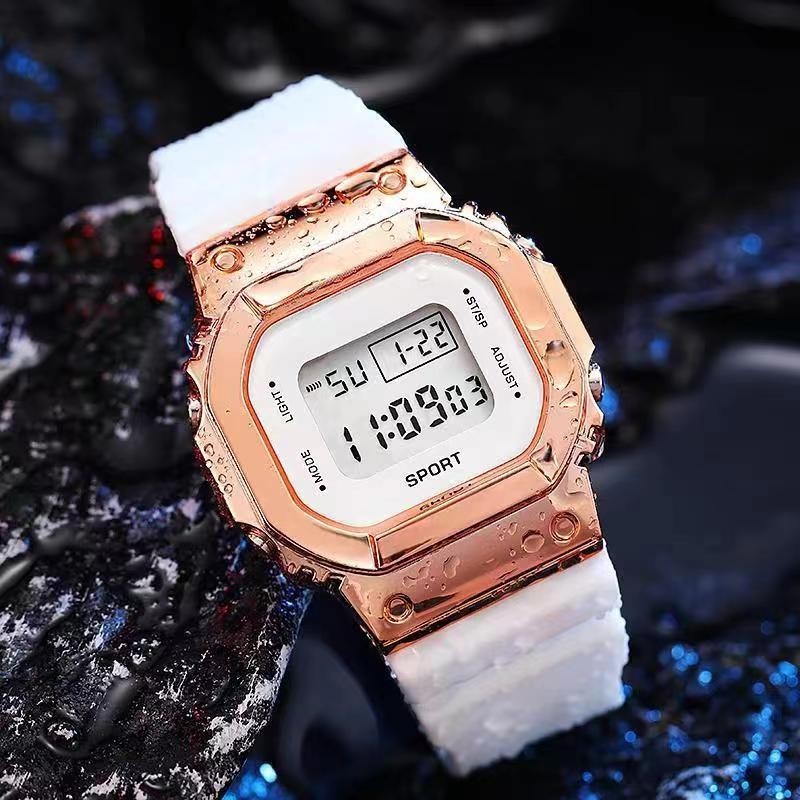 Jam Tangan Karet Digital Pria Wanita/Jam tangan olahraga LED/Jam Tangan/Jam Alarm Olahraga Kotak Kec