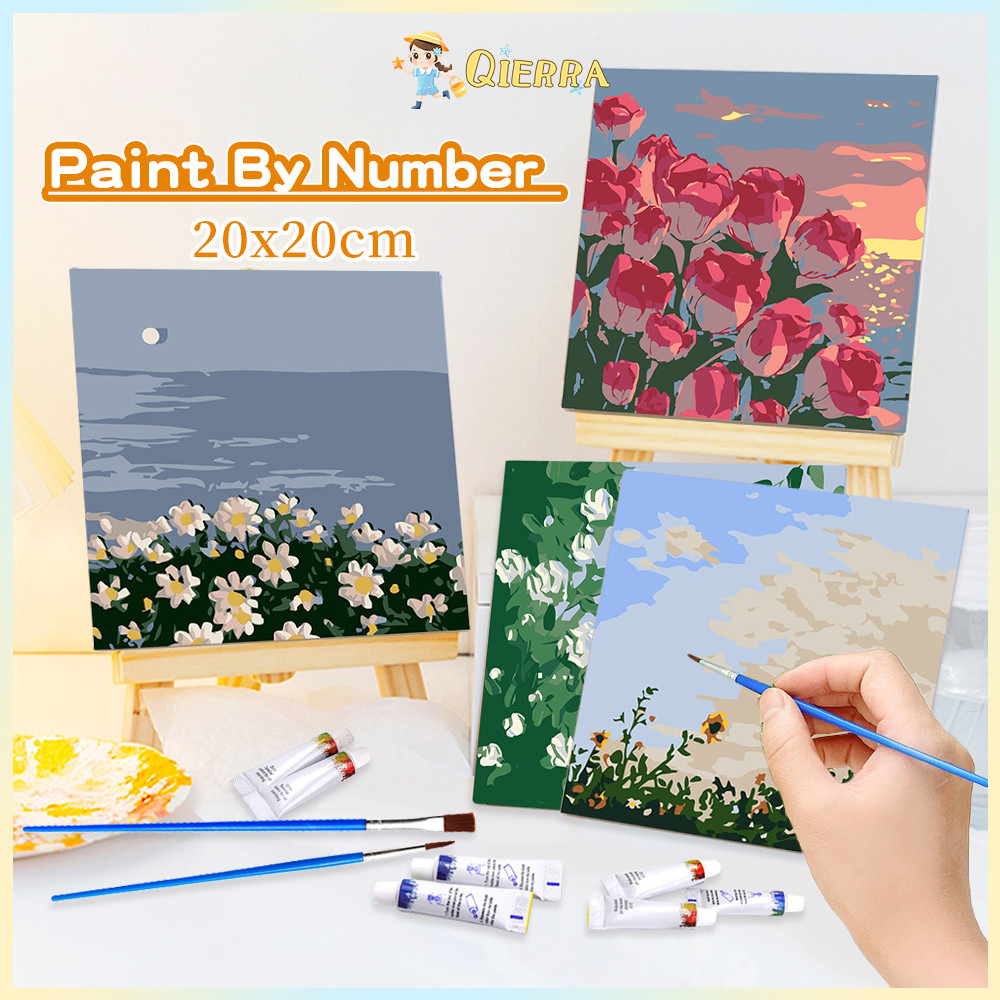 

Qierra Paint By Numbers KIT 20x20cm DIY Paint Kit Digital Painting Landscape