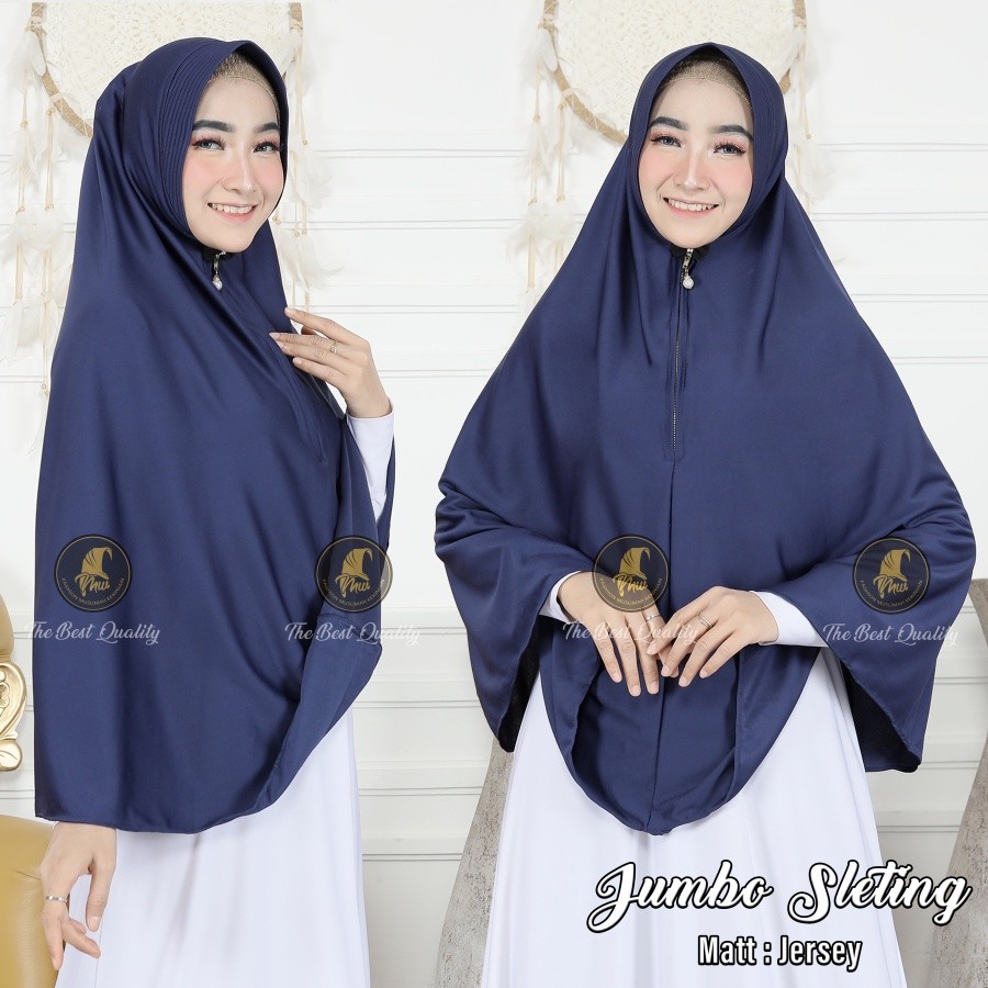 ibsgrosir Jilbab jersey zipper jumbo/hijab Instan syari jersey resleting model Zafira Jersey terbaru