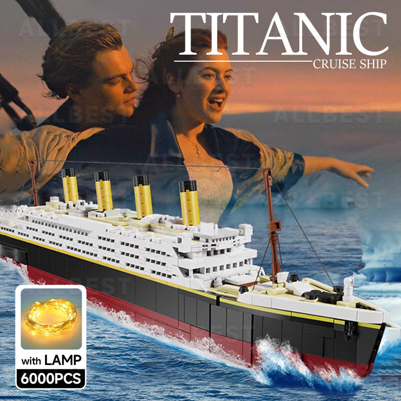 Mainan kapal Titanic 6000 pcs /Mini Bricks Model Titanic Cruise Ship Model Boa/ Paris Eiffel Titanic