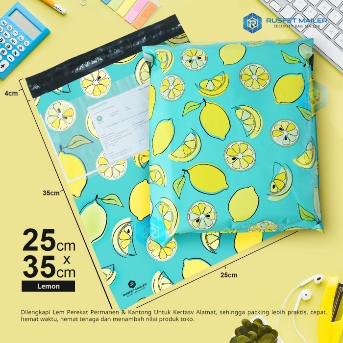 

Polymailer Lemon | Kantong Amplop Plastik Poly Mailer | Packing Online - Freshy Lemon, 30cm x 40cm