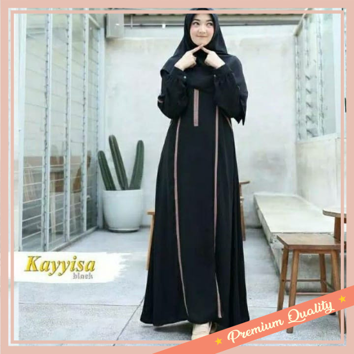 Gamis Kekinian Remaja Anak Dewasa Murah Keren / Abaya keysa TOP 2 PALING BEST SELLER -gamis hitam-ab