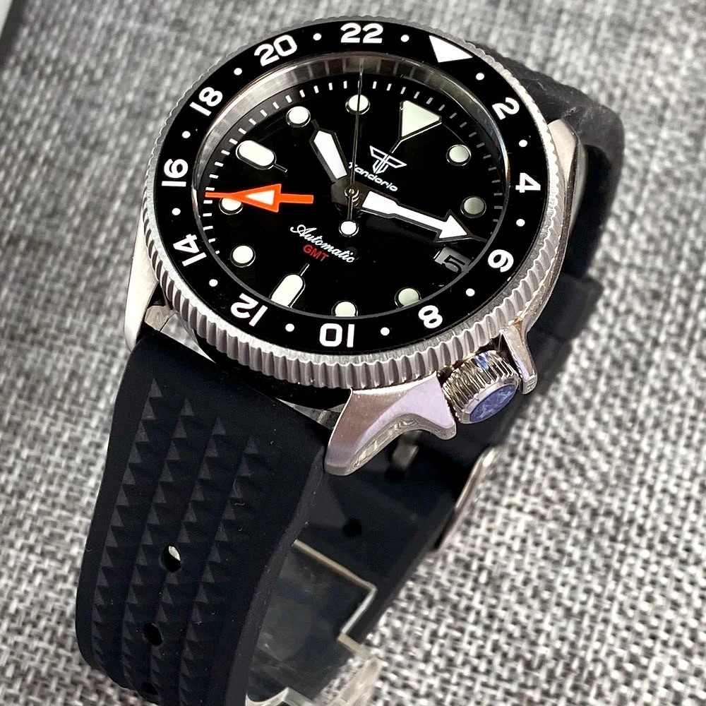 Jam Tangan Pria NH34A GMT Diving 37mm Japan 24 Hours Ceramic Bezel 120 Click Sapphire Glass Auto Men