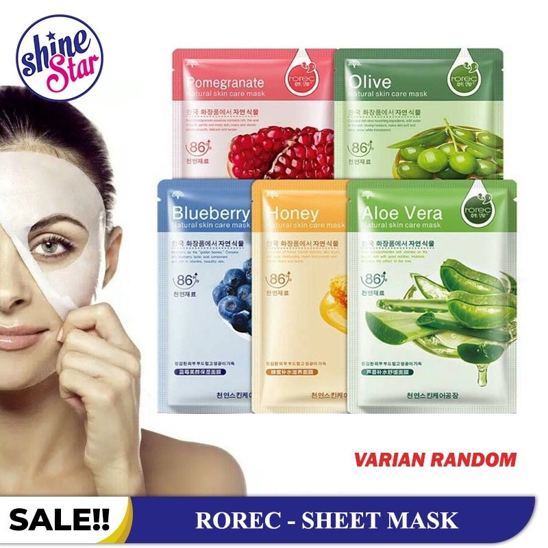 GROSIR - Hchana Natural Skin Care Mask Masker Korea - Sheet Mask Organic Ekstrak Buah - Random