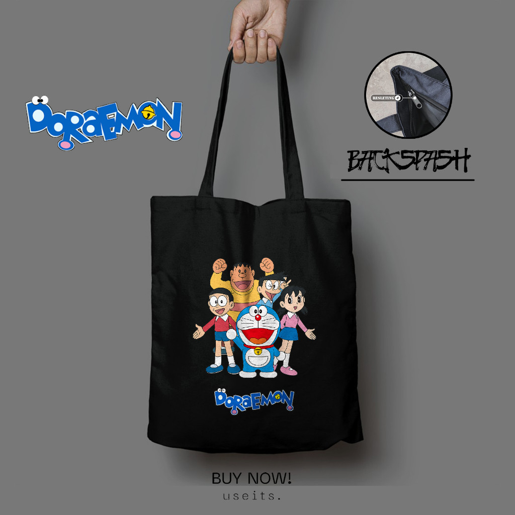 Totebag Doraemon Nobita Lucu - Totebag Tas Wanita Gambar Doraemon THD