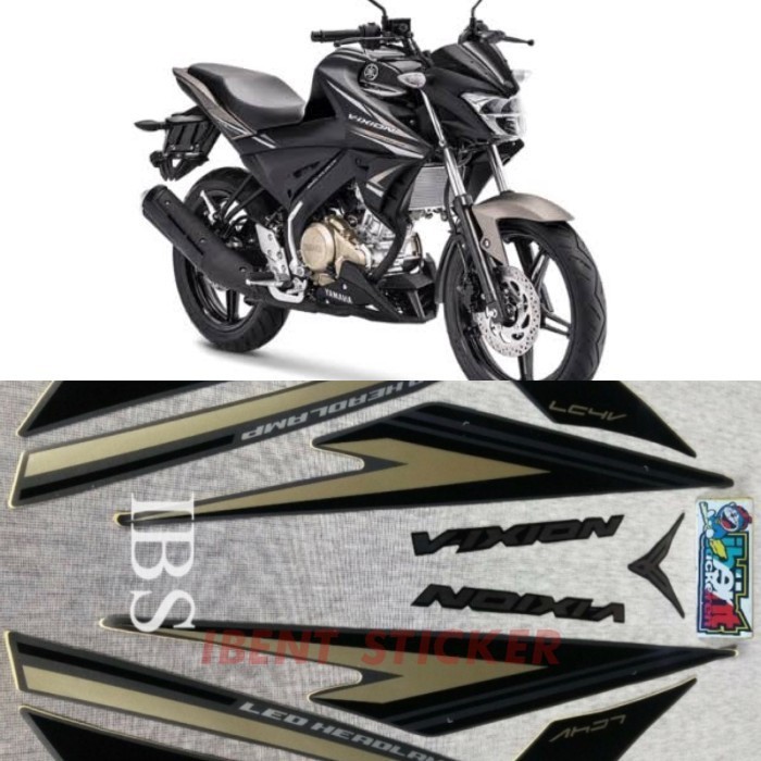 STIKER STIKER STRIPING LIS YAMAHA VIXION HITAM 2017 2018 POLET