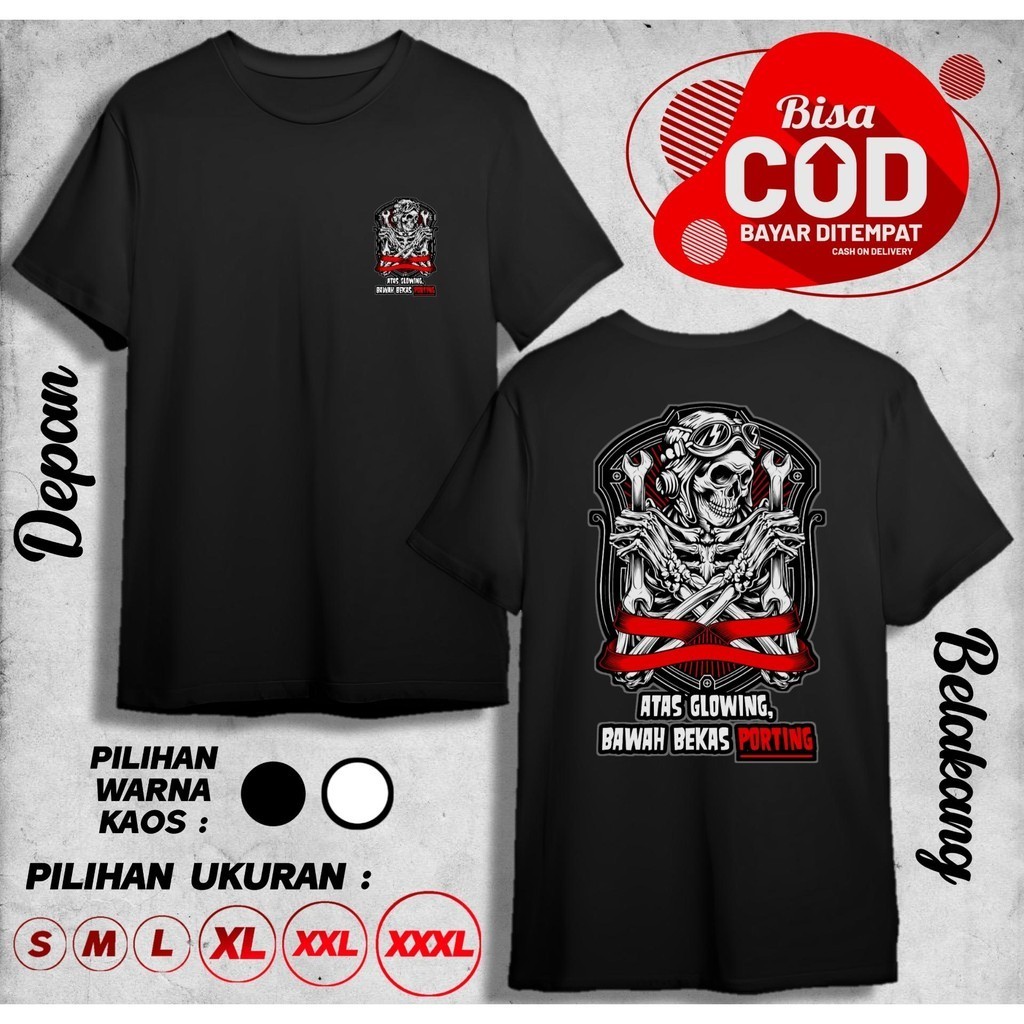 KAOS ATAS GLOWING BAWAH BEKAS PORTING STNC FB BAJU DISTRO COWOK CEWEK