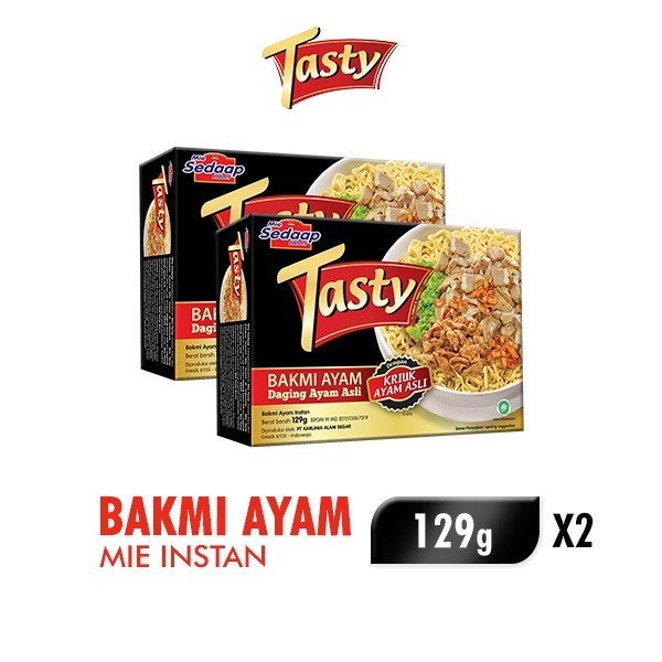 

Sedaap Tasty Mie Instan Bakmi Ayam Bag 129 gr x2