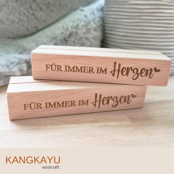 

KANGKAYU Wooden Card holder L3 x T2 | Tempat dudukan kartu holder - Free grafir - 3x3x2