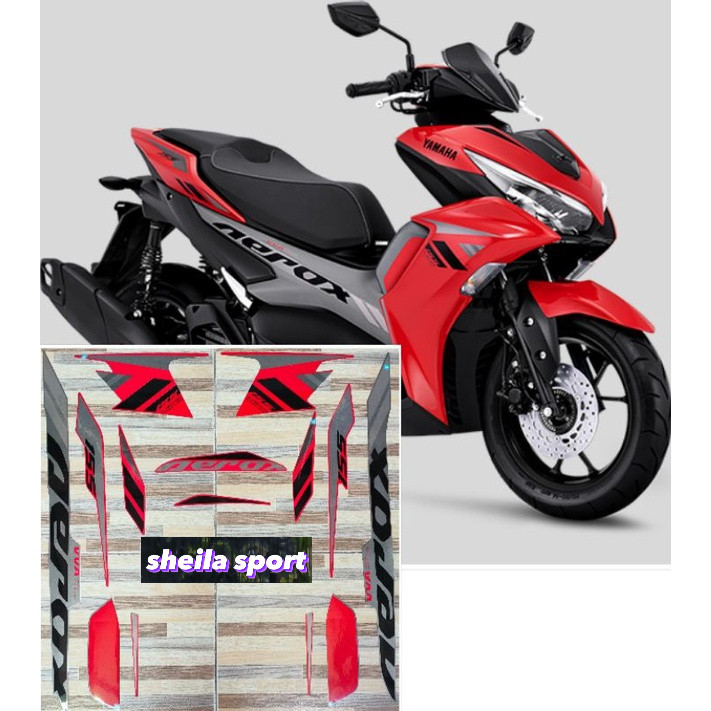 Striping aerox stiker Yamaha aerox 155 vva connected merah red tahun 2021 kualitas bagus