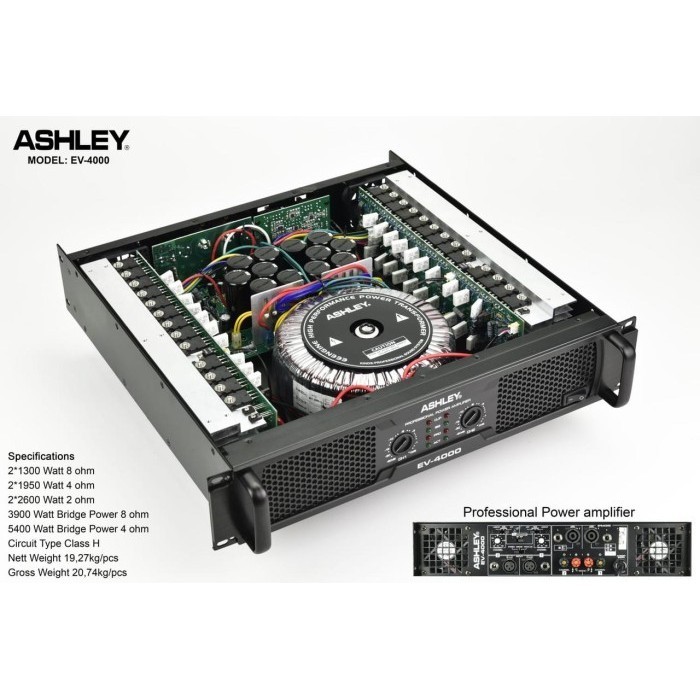 POWER AMPLIFIER ASHLEY EV4000 / ASHLEY EV 4000 CLASS H