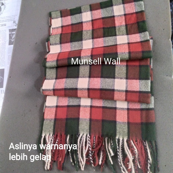 Syal Winter Hangat Musim Dingin Pria Wanita - Kotak Merah