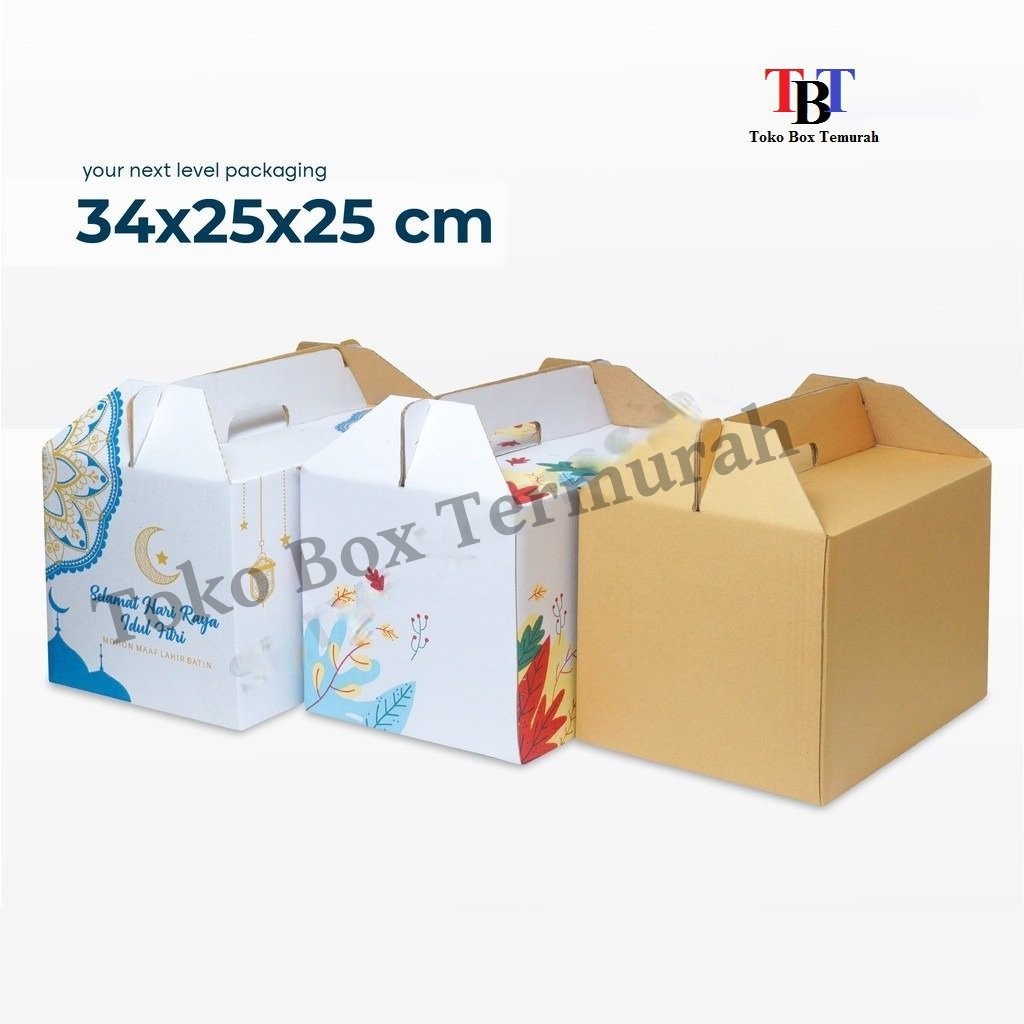 

Box 34x25x25 cm (Jinjing) Kardus/kartonPolos/buah/hampers/parcel/parcell/lebaran/ied Mubarak