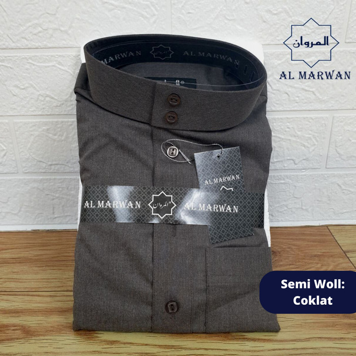 Jubah / Gamis Wool Al Marwan Haramain Wol /Almarwan Woll - abu tua, 54/22