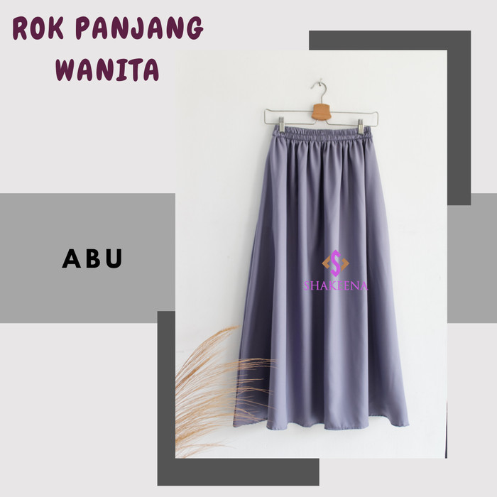 Rok panjang wanita muslimah Polos Rok kerja ootd remaja - Putih