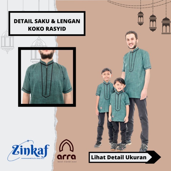 Baju Koko Couple Ayah dan Anak Arra Rasyid  - Mustard, Anak S
