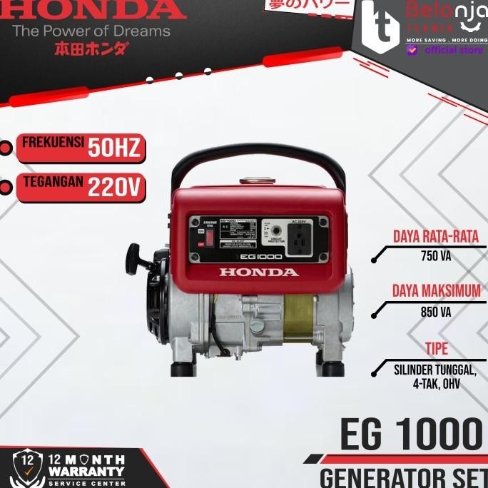 PROMO PUNCAK 12.12 Honda Generator Set Bensin Portable Eg1000 800 Watt Genset Eg 1000