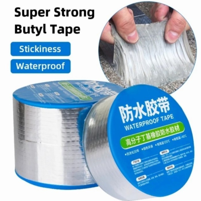 Lem Anti Air alumunium Foil Butyl Waterproof Tape Lakban Anti Bocor