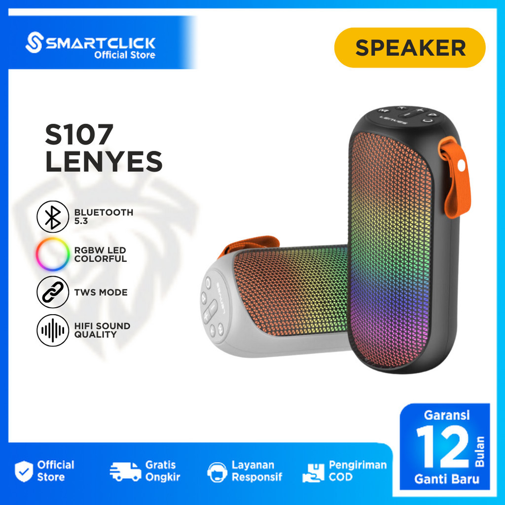 Lenyes S107 Speaker Bluetooth Portable Wireless Premium Tws Original Bergaransi