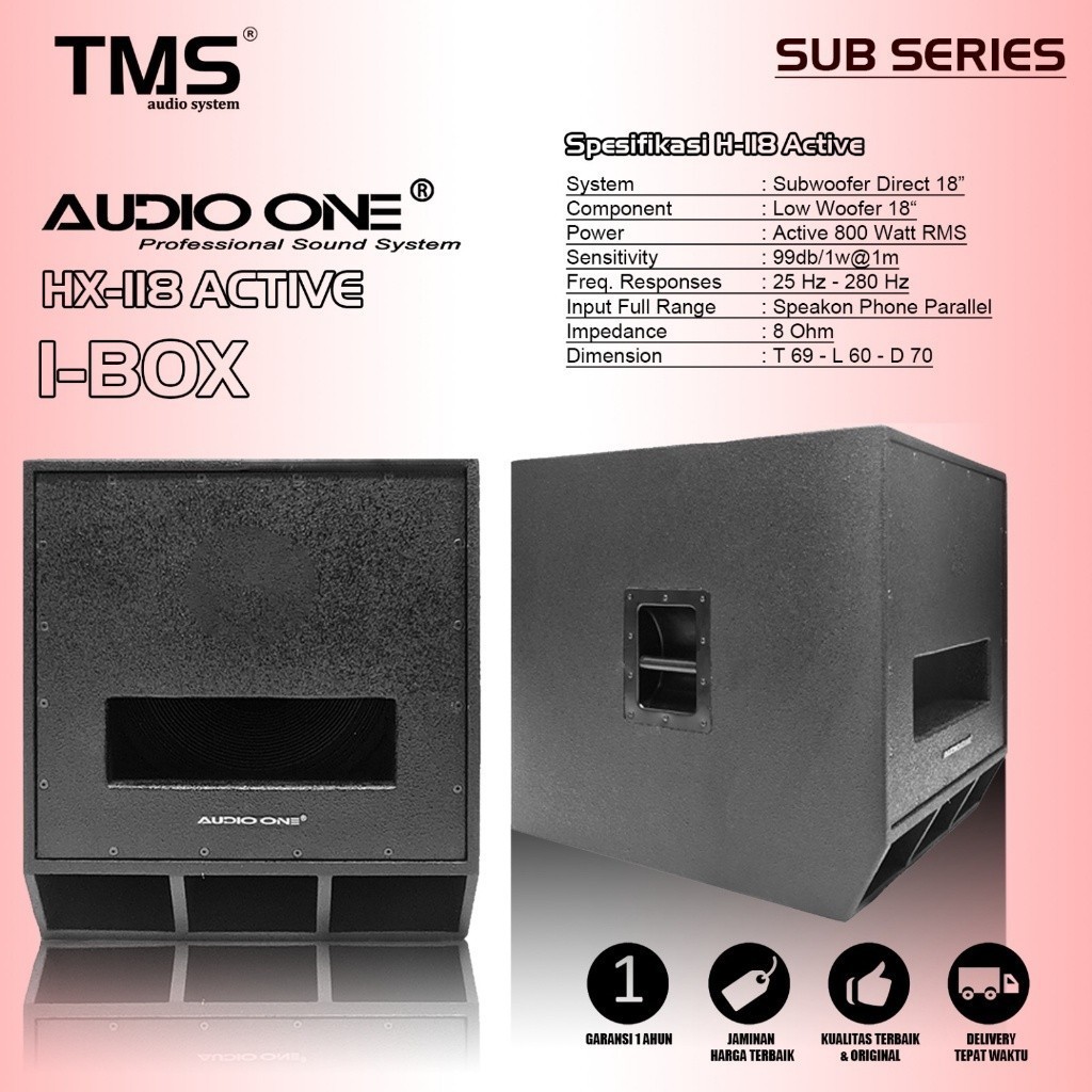 PROMO ( 1 BOX ) Subwoofer aktif pasif Audio One HX118 original subwoofer HX118 18 inch | subwoofer aktif 18inch | subwoofer pasif 18inch | TMSAUDIO