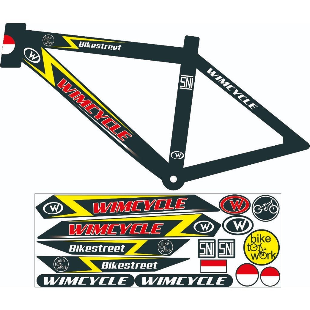 sticker sepedah STICKER ALL SEPEDAH WIM VARIASI BIKE STIKER POLET ALL SEPEDA STRIPING  WIM-CYCLE sti