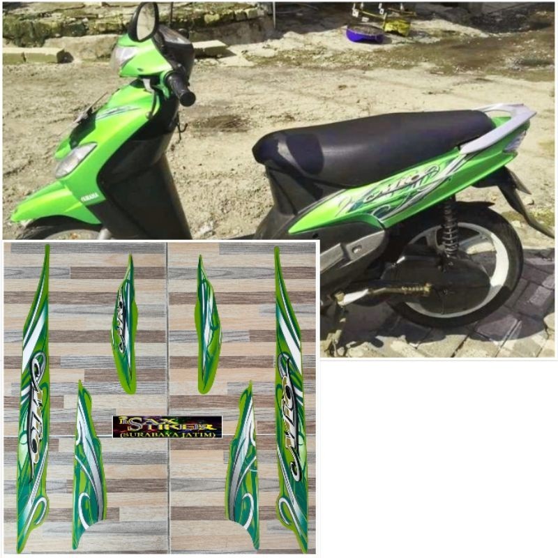 Stiker mio sporty striping Yamaha Mio sporty hijau tahun 2010