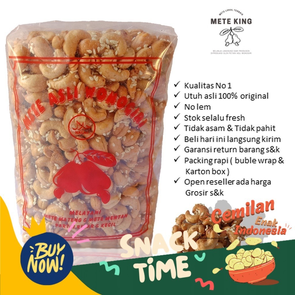 

Special Diskon Kacang mede wijen madu 1kg mete roasted panggang bawang mente mateng rasa gurih asin original mette bakar super jumbo camilan diet makanan ringan terlaris sehat murah wonogiri pedas manis snack utuh menir belah menir 500g almond md