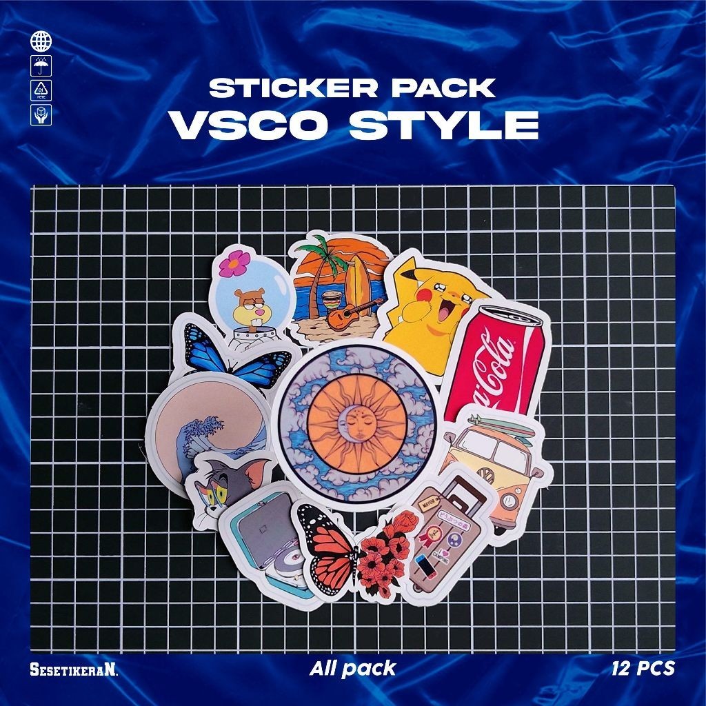 

COD✨ Sesetikeran Stiker Pack VSC0 style Colorfull Keren Untuk Koper Laptop Skateboard