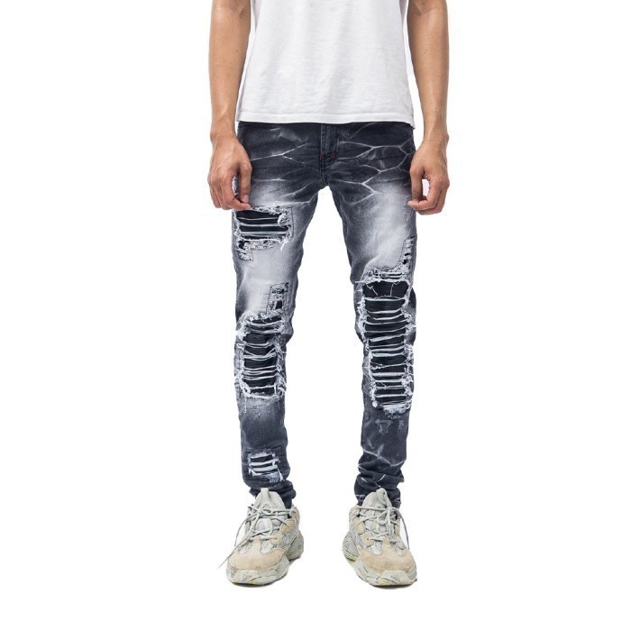 Denimitup H1 Leather Patch Jeans Shadow Grey