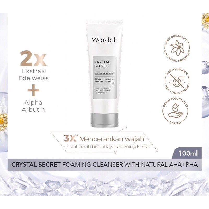 Wardah Crystal Secret Foaming Cleanser 100ml / Sabun Cuci Muka Wardah Crystal Secret / Tanjuang_Care