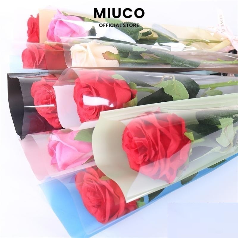 

MIUCO - 1pc Plastik Bunga Mawar 1 tangkai (ecer per lembar) / Wrapping Plastik untuk Mini Buket Rose