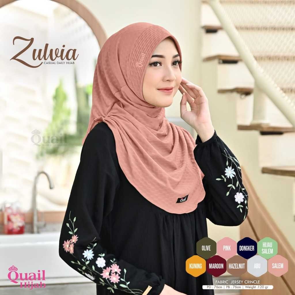 Zulvia Daily Hijab Original Quail Hijab Instan Original Quail Hijab Jersey Quail Zulvia Quail Edgina
