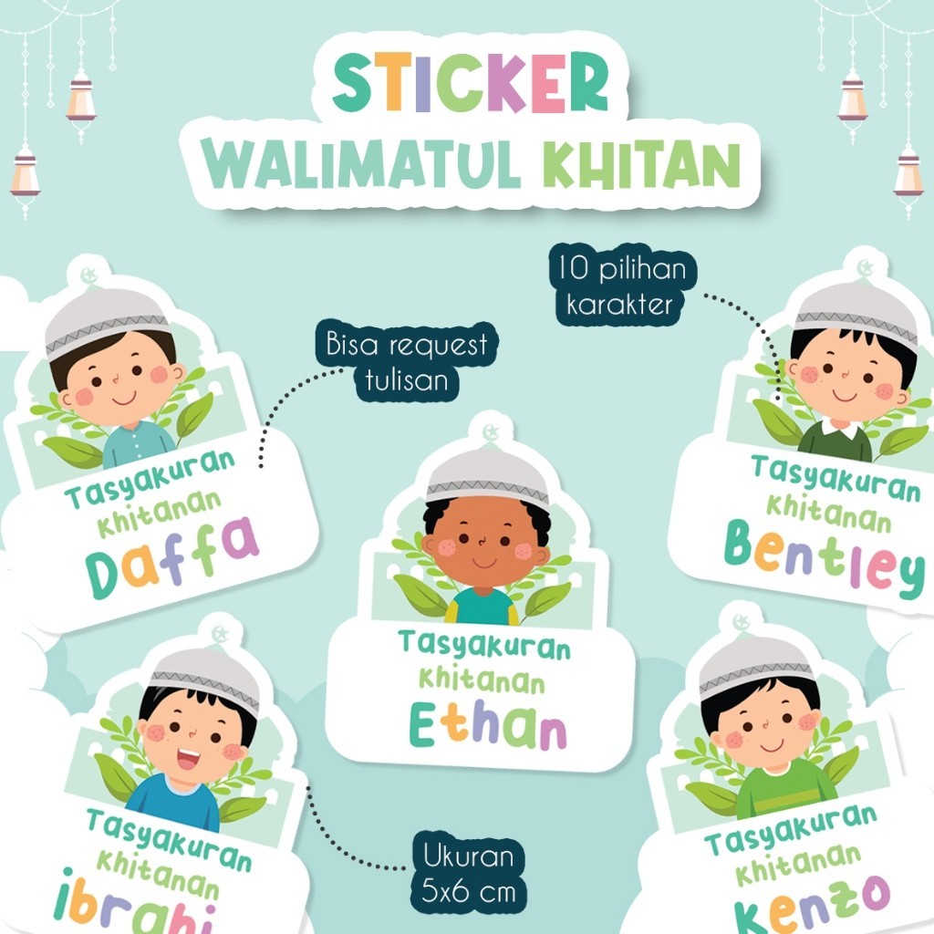 Sticker Syukuran Khitanan Anak Sticker Bento Tasyakur Walimatul Khitan Anak souvenir