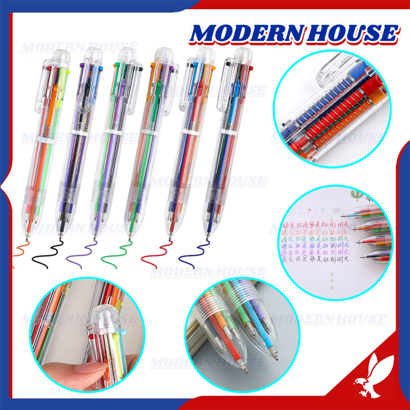 

Pulpen Mekanik 6 Warna / Pulpen 6 Warna Lucu Cute / Transparan Pena Ballpont Pen Six-in-One