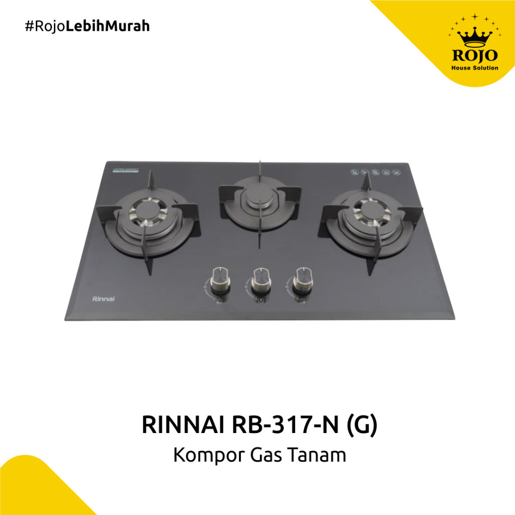 Kompor Gas Tanam 3 Tungku Rinnai RB 317 N (G)