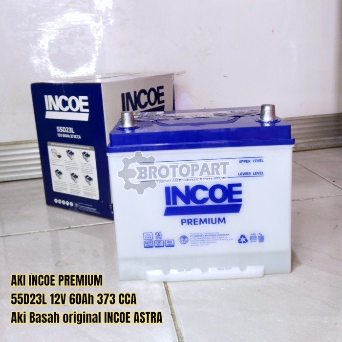 Aki Mobil INCOE Premium 55D23L Aki basah 12V 60Ah Original Incoe Astra