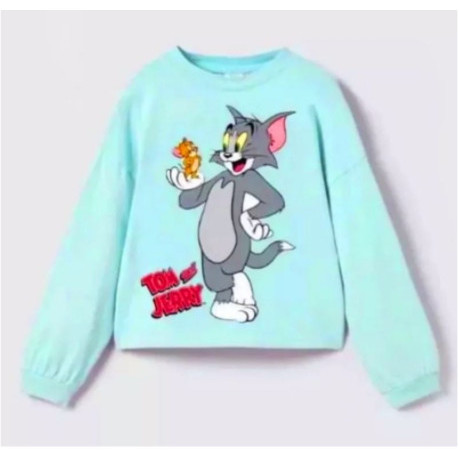 BAJU KAOS TSHIRT CROP ZARA TOM JERRY TOSCA LONGSLEEVE ANAK PEREMPUAN