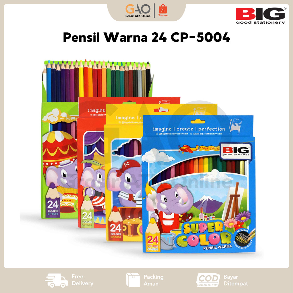 

Pensil Warna BIG 24 Warna Panjang Set Lengkap CP-5004