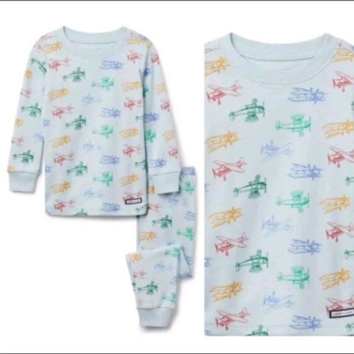 BAJU SETELAN PIYAMA JANIE AND JACK PLANE MOTIF ANAK PEREMPUAN