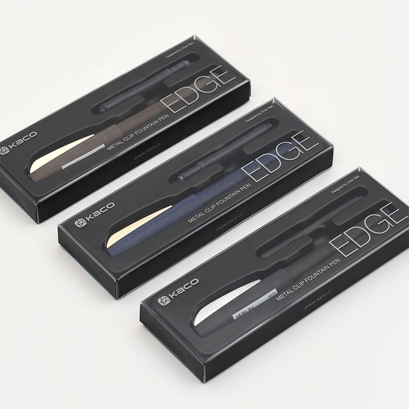 

Pena Fountain Tepi KACO Ujung Pena Halus dengan 2 Kapasitas Besar Kartrid Tinta Hitam Dalam Set Kotak Hadiah (Hitam Matte/Perak Cl