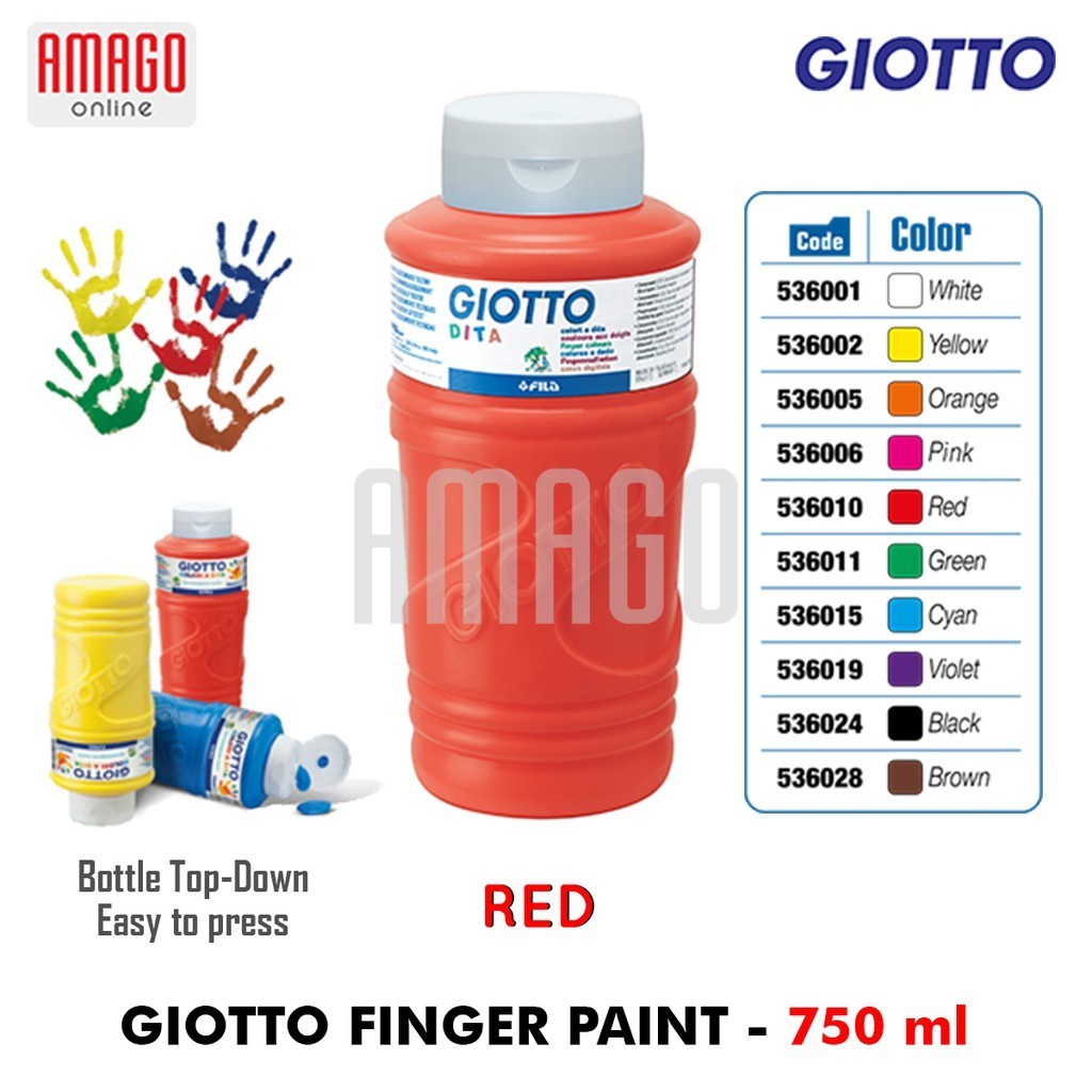 

GIOTTO Finger Paint Cat Oles Jari kuas 750 ml - Red - 536010