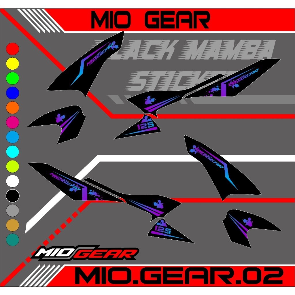 STRIPING STICKER MIO GEAR STIKER MIO GEAR STICKER LIS LIST YAMAHA MIO GEAR CODE 01